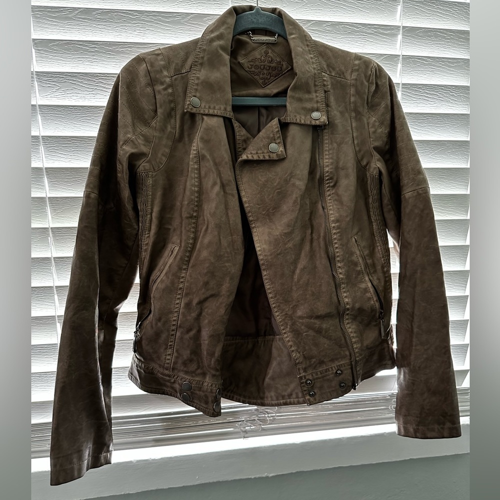 JouJou Fake leather jacket. Brown, size medium